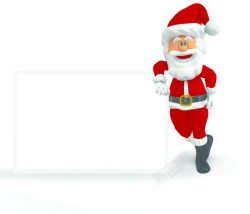 新年广告牌圣诞老人与广告牌高清图片