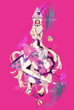 卡通人物漫画粉色背景日本漫画高清图片