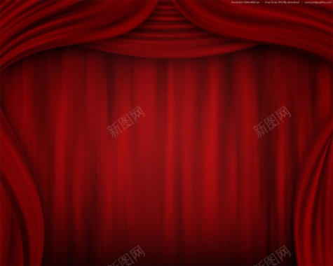 舞台开场的红色幕布背景
