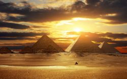 沙漠落日沙漠落日埃及金子塔高清图片