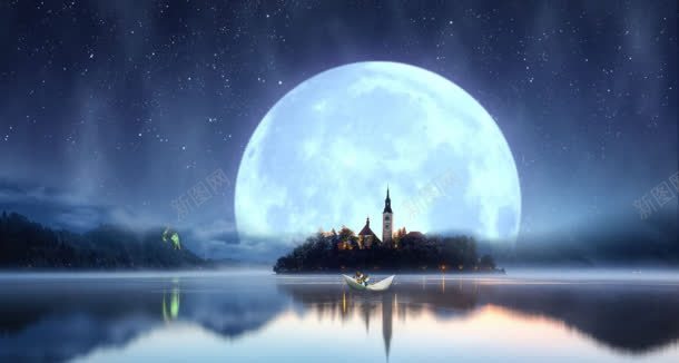 童话意境月亮城堡夜空jpg设计背景_新图网 https://ixintu.com 城堡 夜空 意境 月亮 童话