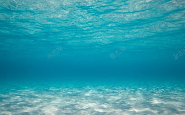 思考创意蓝色海底创意摄影效果摄影图片