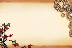 铜钱中国风中国风古典背景高清图片