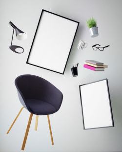 艺术椅子家居用品和相框高清图片