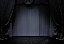 演出舞台背景黑绸幕布高清图片