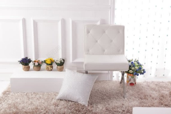 家具室内场景椅子花卉盆栽背景