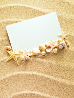 创意相片创意沙滩贝壳背景高清图片