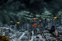 世界末日的城市图片城市环境破坏高清图片