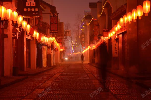 中国风红色古典街道jpg设计背景_新图网 https://ixintu.com 古典 国风 红色 街道