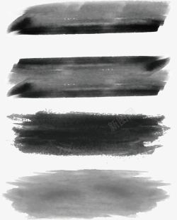 灰色毛笔黑灰色毛笔笔刷高清图片
