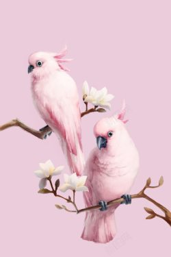 粉色鹦鹉淡粉色可爱小鹦鹉高清图片