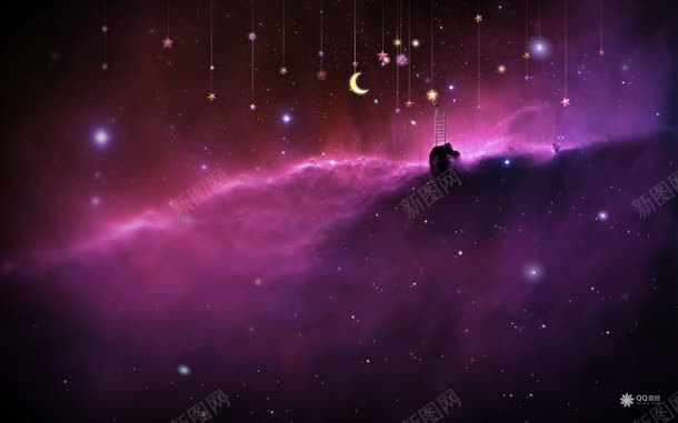 紫色星空悬挂的星星月亮海报背景jpg设计背景_新图网 https://ixintu.com 悬挂 星星 星空 星空紫 月亮 海报 紫色 背景