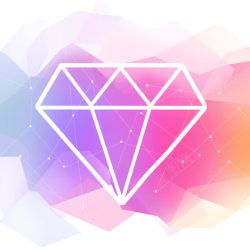 钻石粉粉紫色渐变钻石图标高清图片