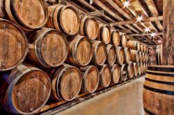 地窖橡木桶酒桶地窖葡萄酒高清图片