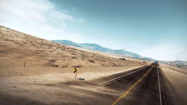 沙漠中的公路海报背景背景