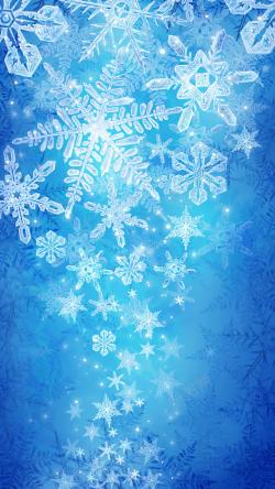 冬季雪和冰矢量插画蓝色梦幻雪花底纹背景高清图片
