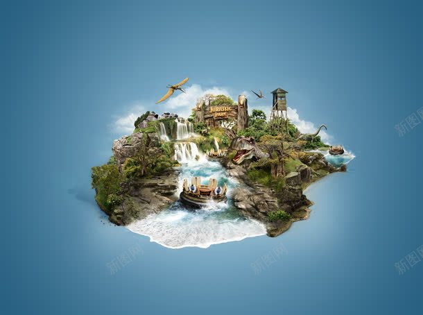 侏罗纪小岛模型jpg设计背景_新图网 https://ixintu.com 侏罗纪 小岛 模型 素材