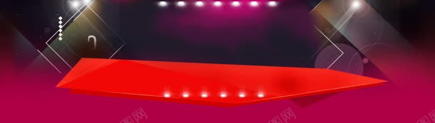 紫粉色舞台灯光海报背景