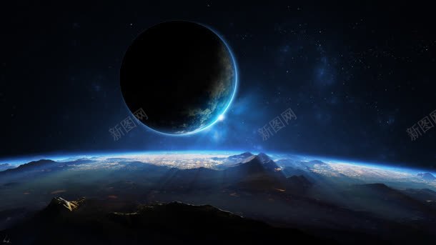 蓝色神秘发光星球jpg设计背景_新图网 https://ixintu.com 发光 星球 神秘 蓝色