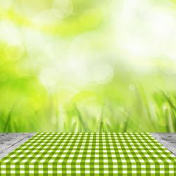 格子风景绿色格子桌布高清图片