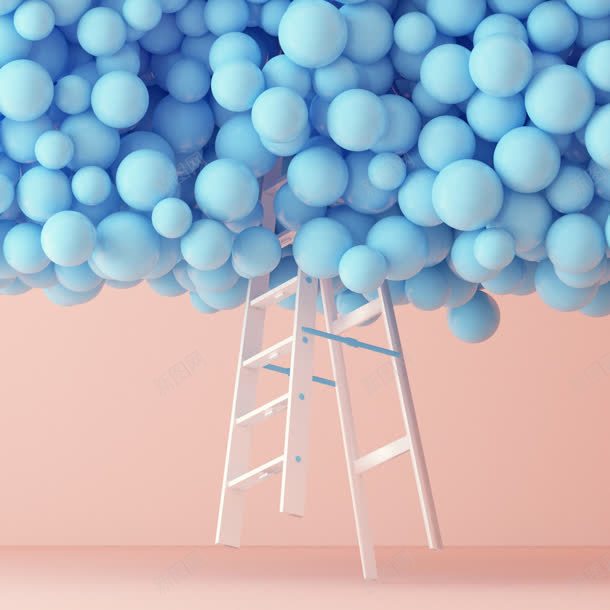 蓝色气球梯子海报背景jpg设计背景_新图网 https://ixintu.com 梯子 气球 海报 背景 蓝色