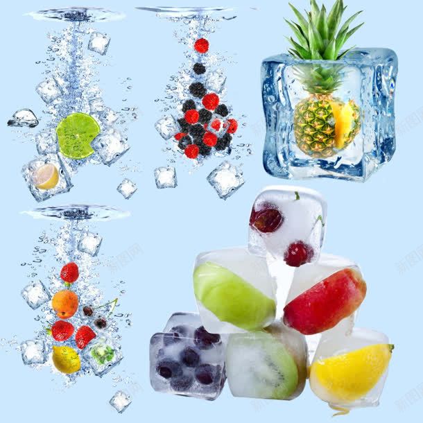 透明冰块中的新鲜水果jpg设计背景_新图网 https://ixintu.com 冰块 新鲜 水果 透明
