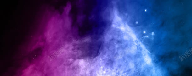 紫蓝色混合云彩星空背景