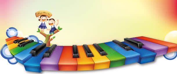 儿童节欢乐钢琴banner背景jpg设计背景_新图网 https://ixintu.com 儿童节 创意设计 展板 漫画 童趣 钢琴