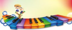 童趣展板儿童节欢乐钢琴banner背景高清图片
