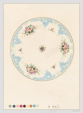 中国名家花纹盘子画集背景
