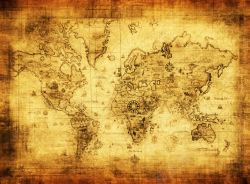 复古地图装饰画世界地图高清图片