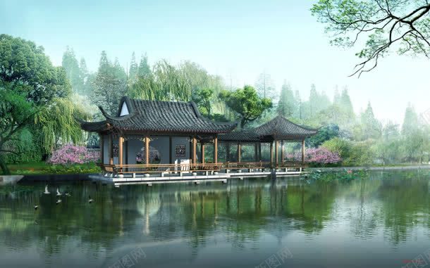 中国风水上庭院海报背景背景图片免费下载-素材7xmkkUege-新图网
