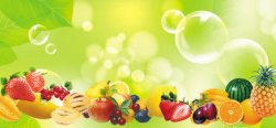 新鲜水果边框绿色水果自然健康背景banner高清图片
