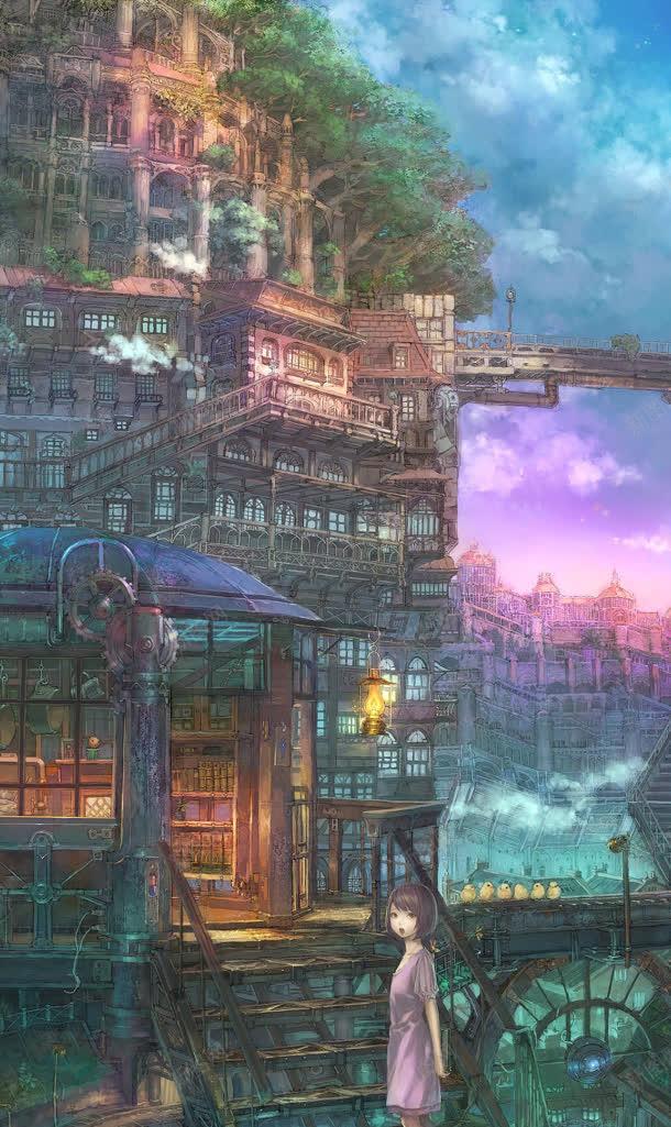 动漫插画幻想中的城市背景图片免费下载 素材7nzkkpqqq 新图网 动漫插画幻想中的城市背景图片免费下载 素材7nzkkpqqq 新图网