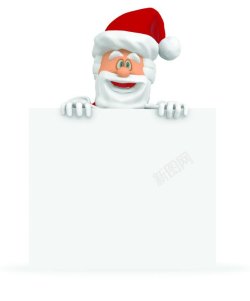 新年广告牌卡通圣诞老人与广告牌高清图片