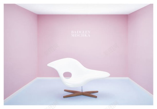 粉色室内白色家具背景
