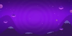 卡通紫色天空山峦云朵海报背景背景