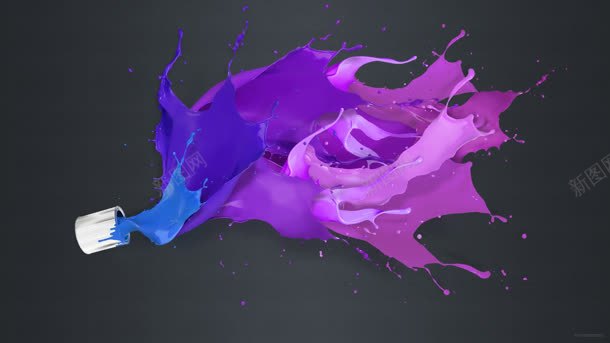 蓝紫色飞溅的颜料jpg设计背景_新图网 https://ixintu.com 紫色 颜料 飞溅