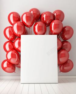 广告板鲜艳大红色气球广告板高清图片
