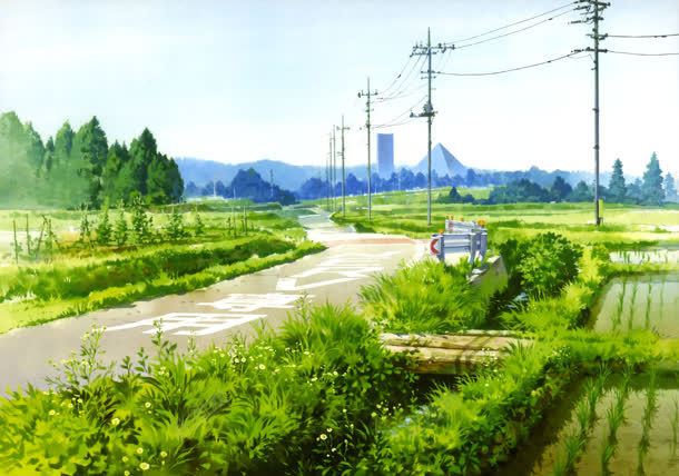 田园田野动漫插画jpg设计背景_新图网 https://ixintu.com 插画 田园 田野