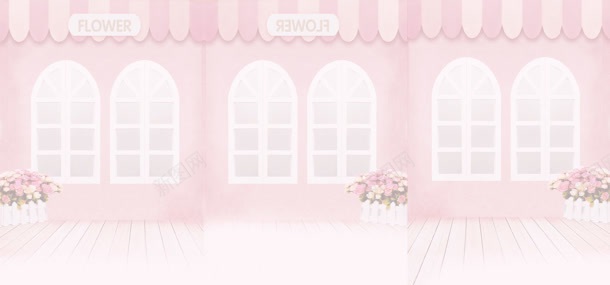 花朵粉色窗户背景