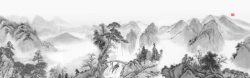 中式宴舞台背景大气中式水墨山河海报背景高清图片