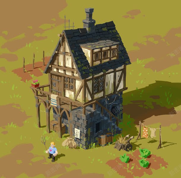 棕色小房子房屋模型jpg设计背景_新图网 https://ixintu.com 房子 房屋 棕色 模型