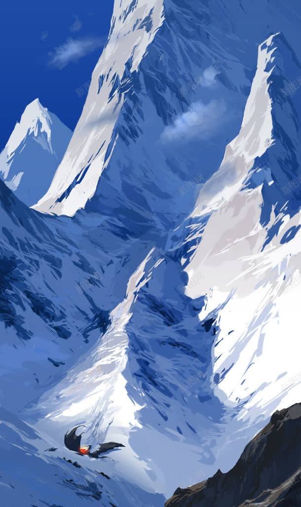 唯美的雪山山崖海报背景jpg设计背景_新图网 https://ixintu.com 山崖 海报 背景 雪山