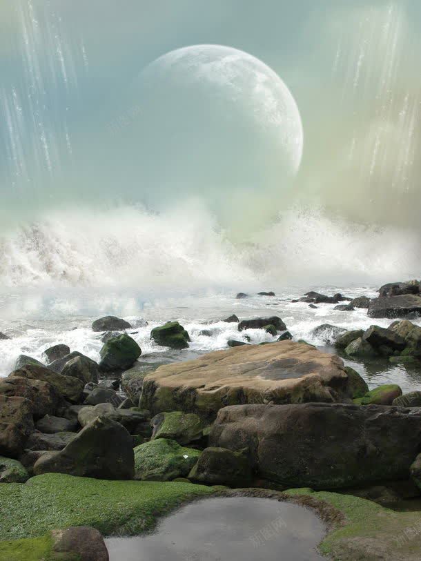 海边的石头jpg设计背景_新图网 https://ixintu.com 其它类别 图片素材 大海 岩石 月亮 梦幻背景 海边 海边的石头图片 海边的石头图片素材下载 石头 背景花边