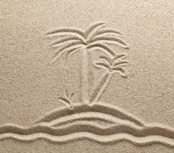 上画沙子上画的椰子树高清图片