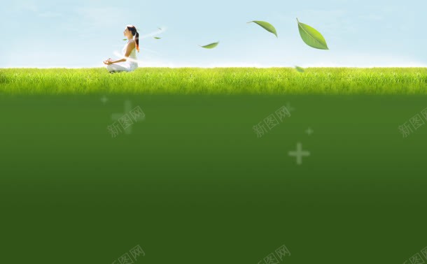 自由呼吸瑜伽少女背景