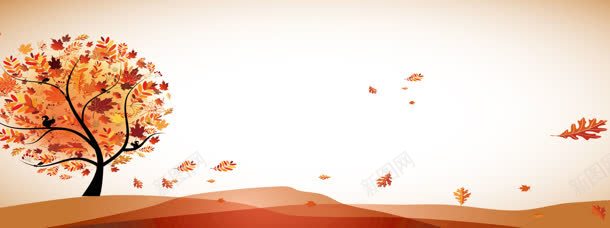 秋季风景海报背景