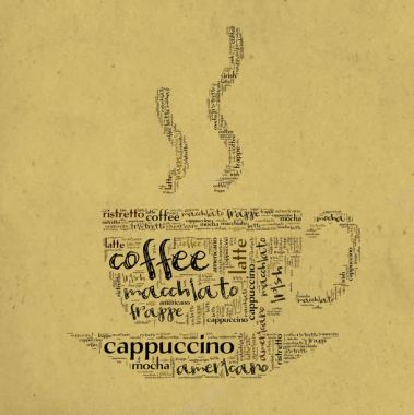 开学啦创意字体咖啡文化海报背景