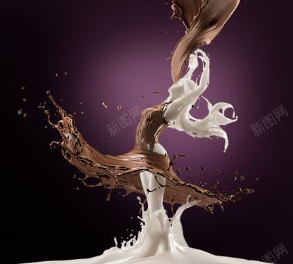 巧克力和牛奶融合背景